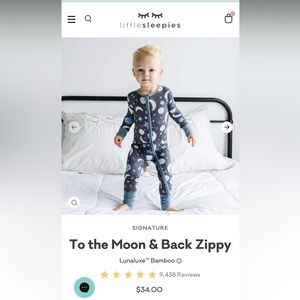 Little Sleepies - Blue - To The Moon & Back - 3-6 months